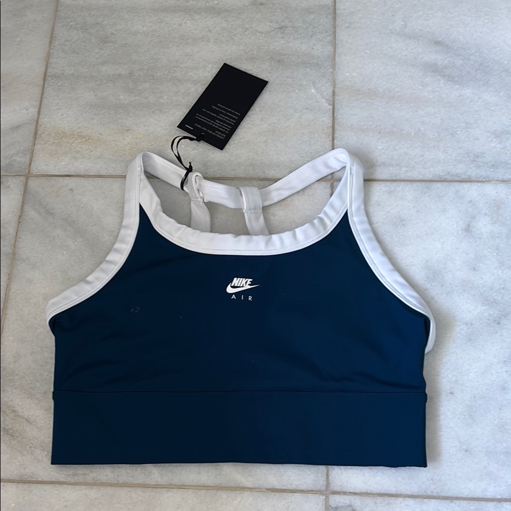 NWT Nike Air Navy and White Sports Bra